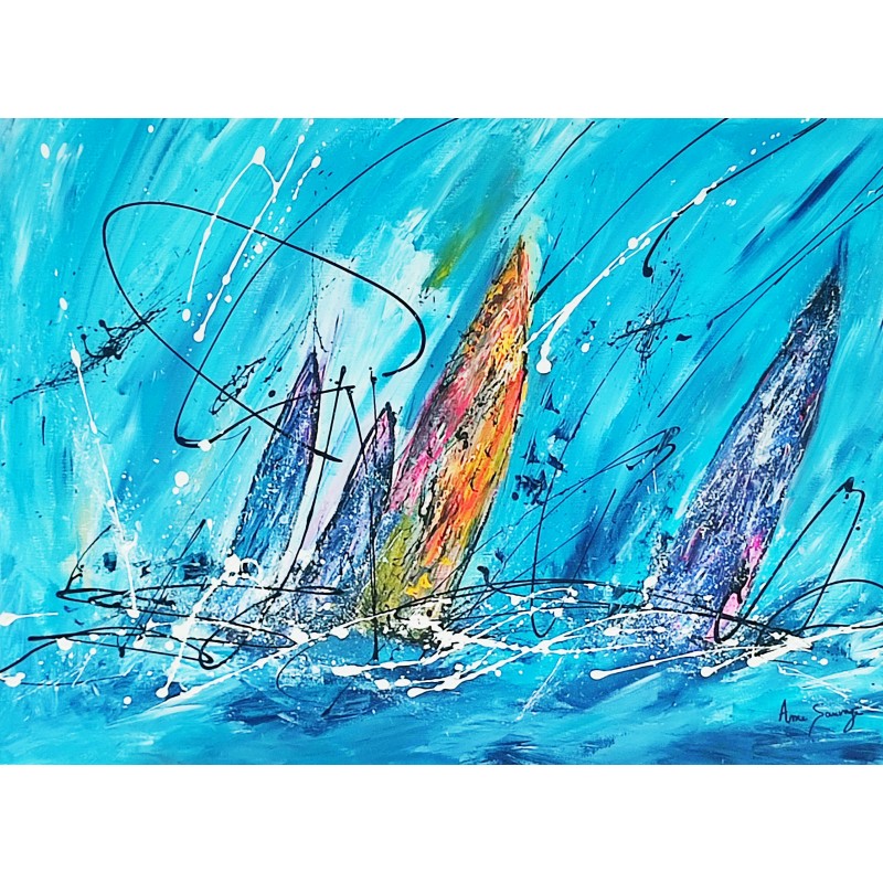 peinture voiliers en mer