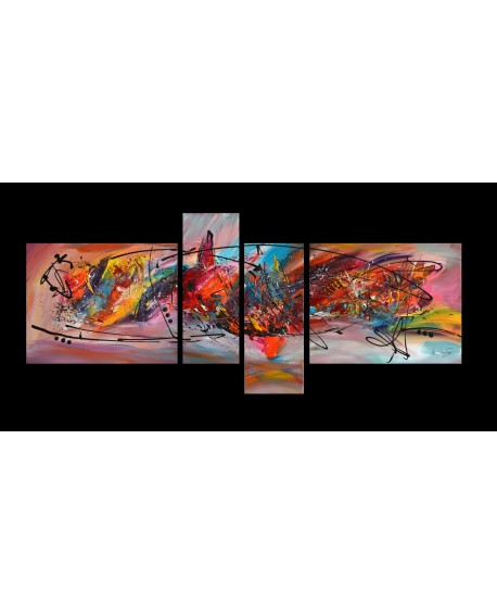 Une vie en couleurs - quadriptyque multicolore