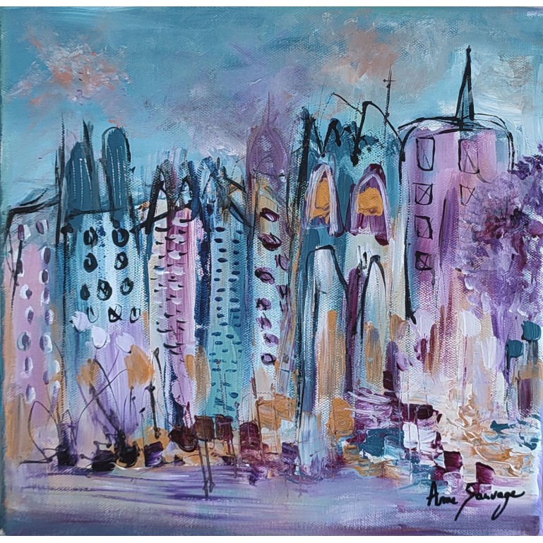 peinture abstraite ville moderne