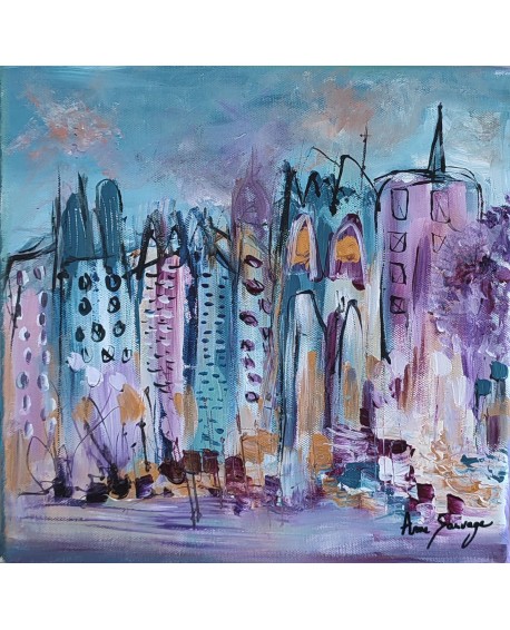 peinture abstraite ville moderne