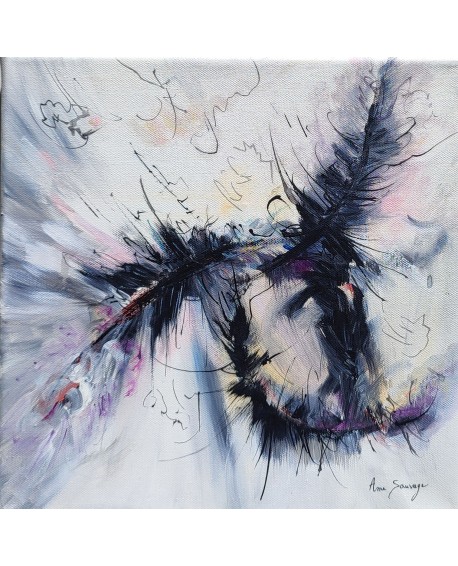 L'ange noir - tableau contemporain abstrait épuré