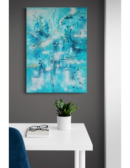 tableau moderne vertical bleu