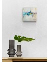 tableau abstrait moderne bleu jaune
