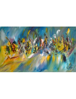 tableau abstrait multicolore