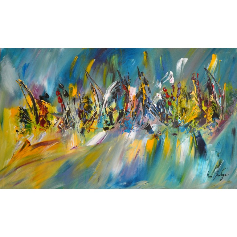 tableau abstrait multicolore