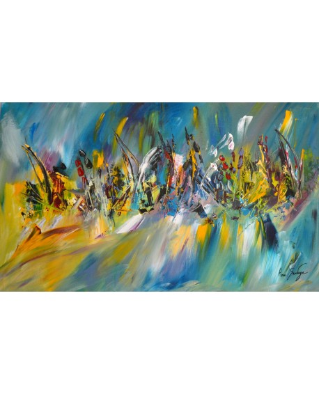 tableau abstrait multicolore