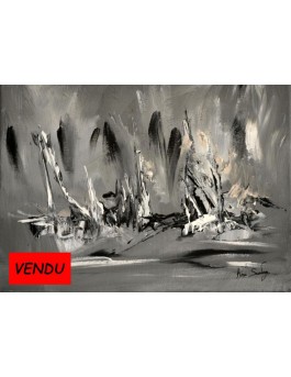 Tableau art contemporain noir et blanc Sculpture de glace