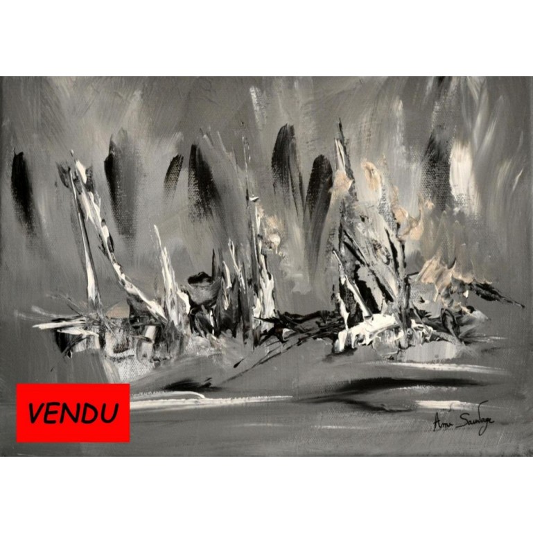 Tableau art contemporain noir et blanc Sculpture de glace