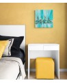 tableau contemporain bleu turquoise