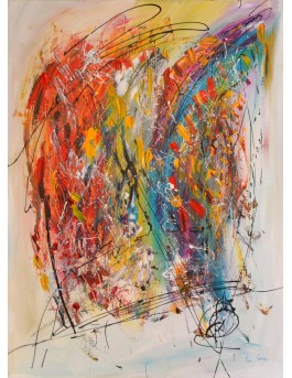 La danse arc en ciel - tableau multicolore