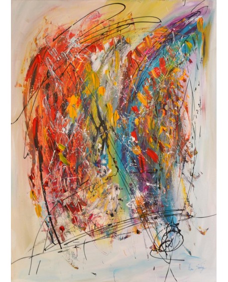 La danse arc en ciel - tableau multicolore
