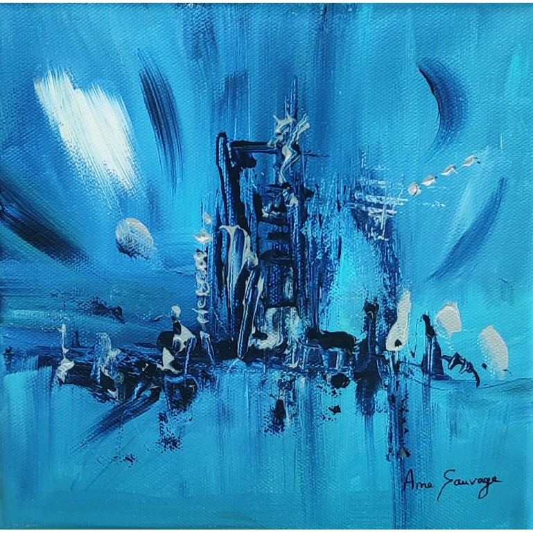 tableau moderne bleu