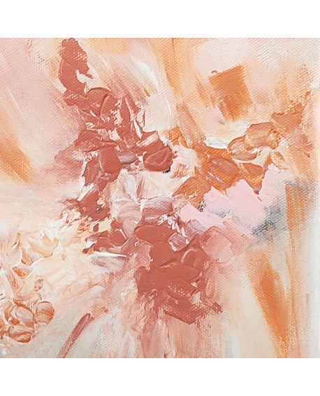 tableau moderne rose orange pastel