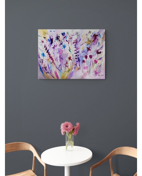 peinture moderne de fleurs sur toile