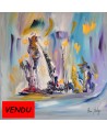 tableau abstrait violet moderne