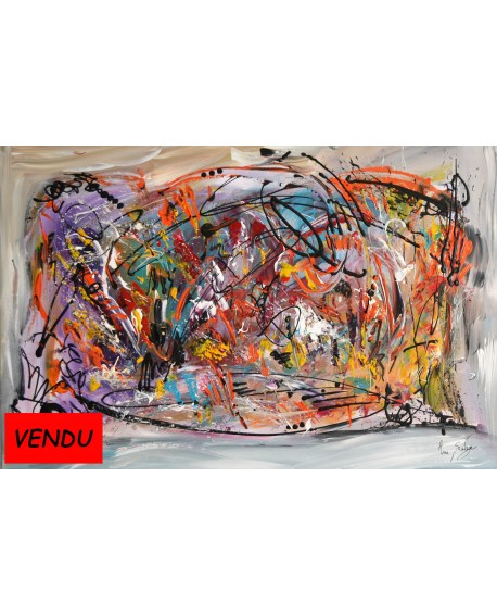 peinture contemporaine moderne multicolore