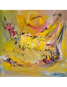 Espace de lumière - tableau abstrait jaune