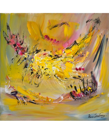 Espace de lumière - tableau abstrait jaune