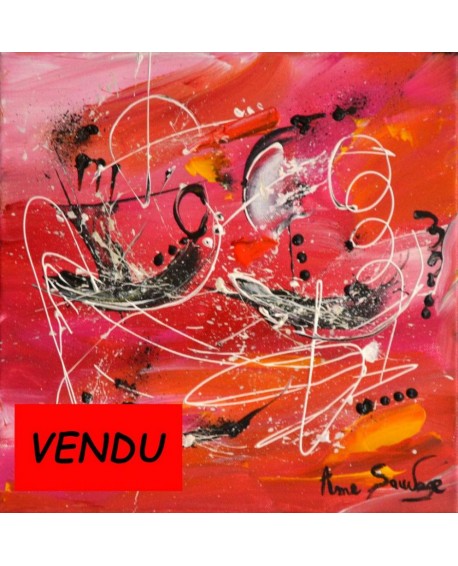 tableau abstrait rouge design Barques dynamiques