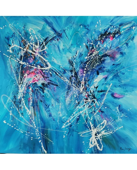 grand tableau moderne bleu