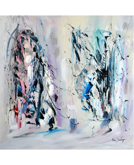 Une belle deesse - tableau abstrait blanc