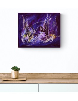 tableau abstrait contemporain violet
