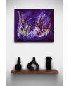 tableau abstrait violet mauve moderne