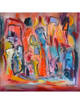 Jeux d'enfants - tableau abstrait multicolore