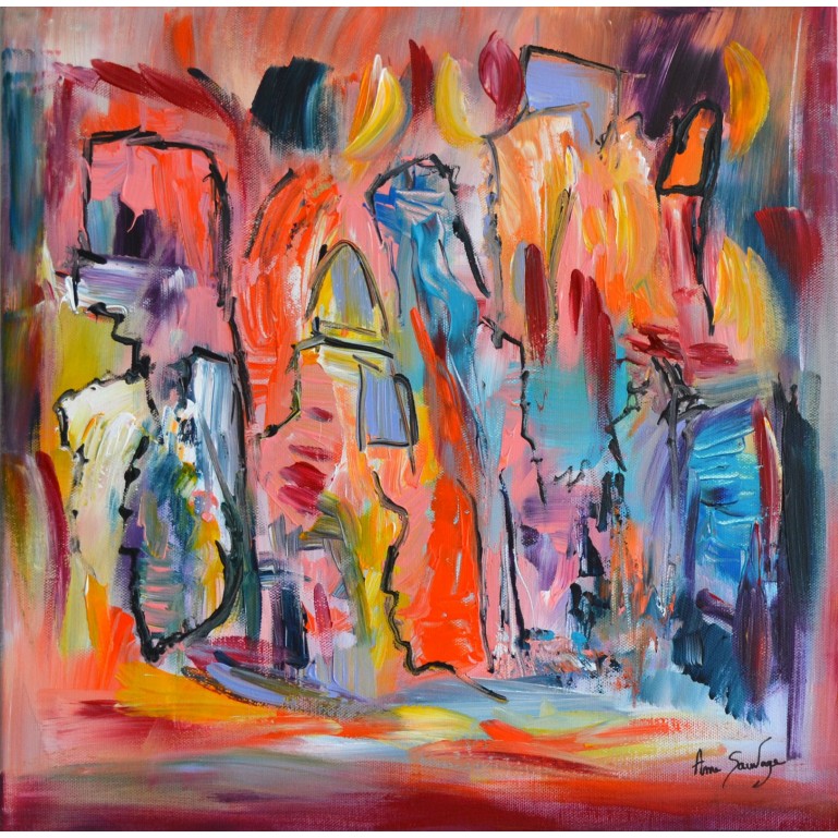 Jeux d'enfants - tableau abstrait multicolore