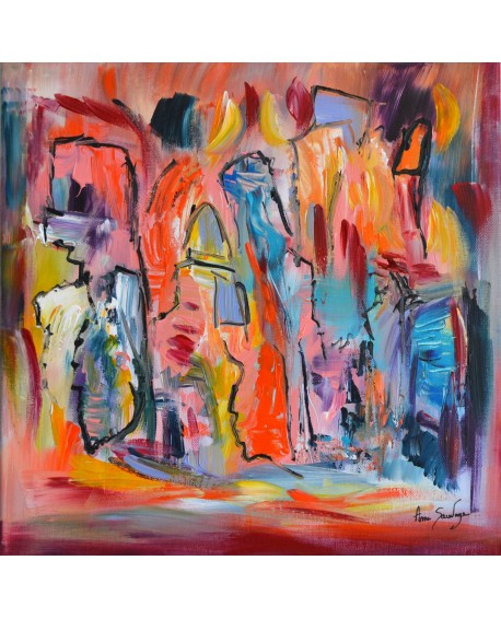 Jeux d'enfants - tableau abstrait multicolore