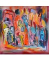 Jeux d'enfants - tableau abstrait multicolore