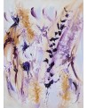 tableau moderne de fleurs violet ocre