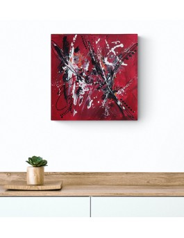 tableau abstrait rouge noir blanc moderne et design