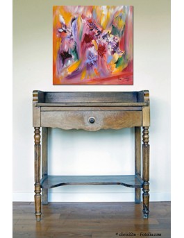 tableau abstrait fleurs