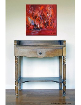 tableau abstrait contemporain rouge