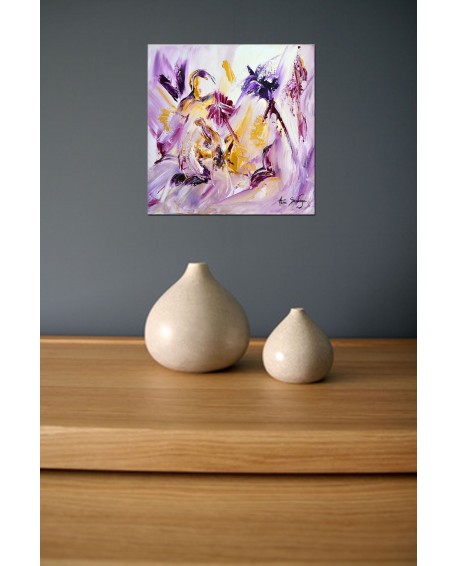 tableau abstrait moderne violet