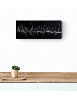tableau abstrait panoramique noir et blanc
