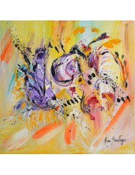 tableau abstrait jaune