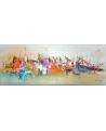 peinture abstraite panoramique colorée