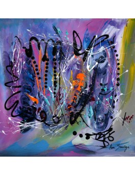 La fête des couleurs - tableau abstrait multicolore