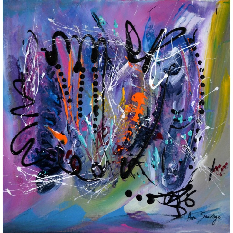 La fête des couleurs - tableau abstrait multicolore