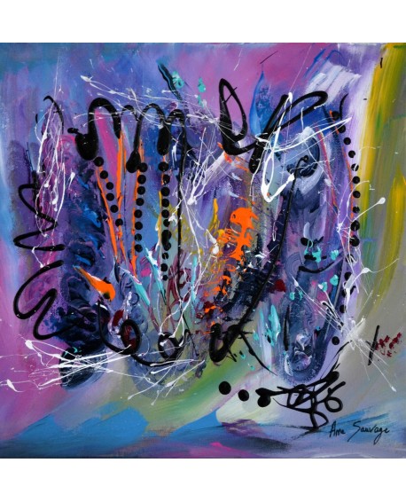 La fête des couleurs - tableau abstrait multicolore