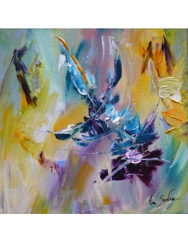 Tableau abstrait coloré violet bleu