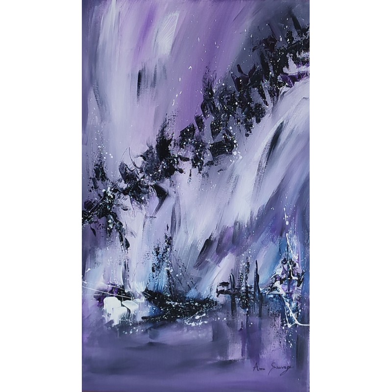 tableau abstrait violet vertical