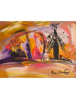 Espace sous haute protection tableau abstrait multicolore