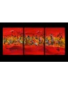 Lumière sur la ville - Tableau abstrait rouge