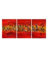 triptyque abstrait rouge