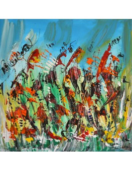 La marche lumineuse - tableau abstrait multicolore