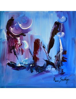 Sous les étoiles tableau abstrait bleu