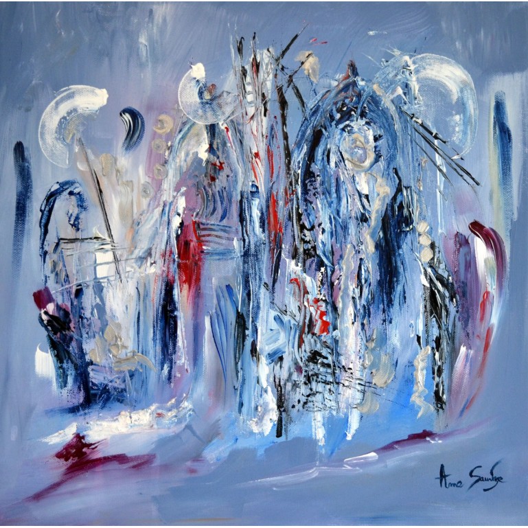 Monument de glace - tableau abstrait bleu